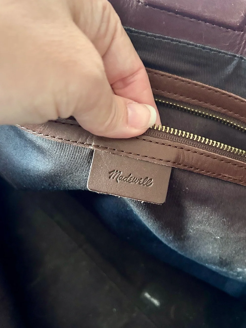Madewell Basketweave Leather Suede Tote Chocolate Raisin Brown